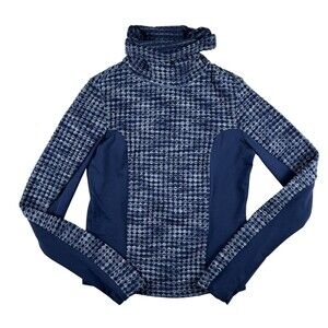 Nike Pro HyperWarm Shirt Womens XS Blue Turtleneck Thermal Running 933296-410